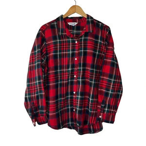 Old Navy The Classic Shirt Red Green White Plaid Plus XXL Long Sleeve Collared